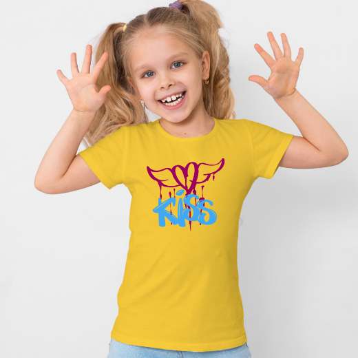 Εικόνα της Παιδικό t-shirt με τύπωμα  "kiss"