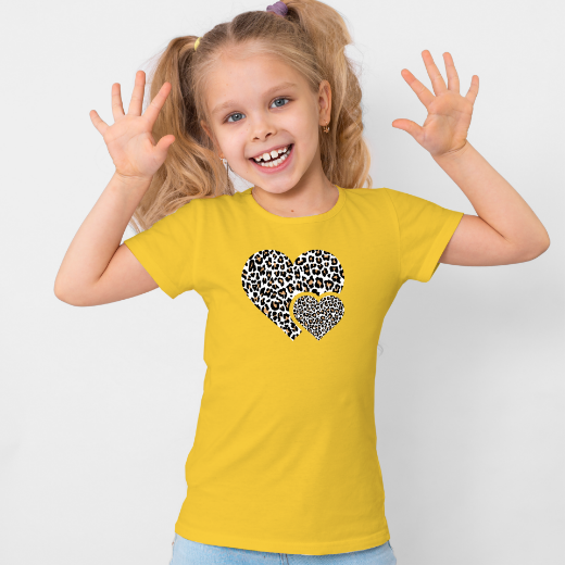 Εικόνα της Παιδικό t-shirt με τύπωμα   "leopard heart" 