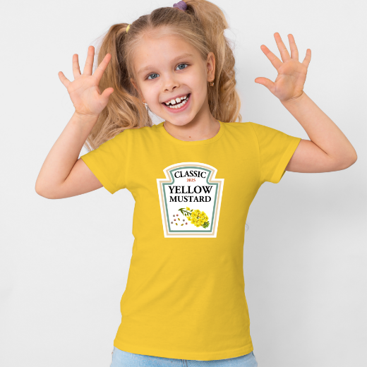 Εικόνα της Παιδικό t-shirt με τύπωμα "mustard"  