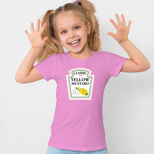 Εικόνα της Παιδικό t-shirt με τύπωμα "mustard"  
