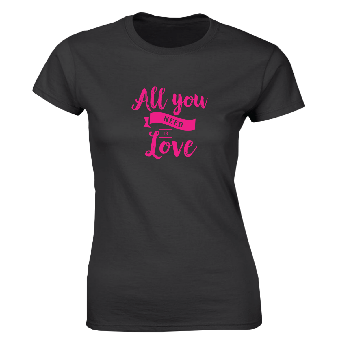 Εικόνα της Γυναικείο T-shirt με τύπωμα  "All You Need Is Love"  