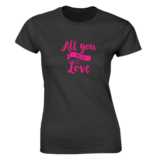 Εικόνα της Γυναικείο T-shirt με τύπωμα  "All You Need Is Love"  
