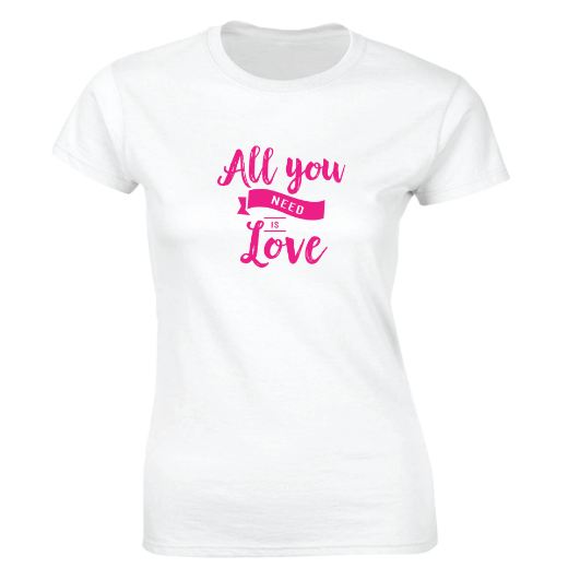 Εικόνα της Γυναικείο T-shirt με τύπωμα  "All You Need Is Love"  