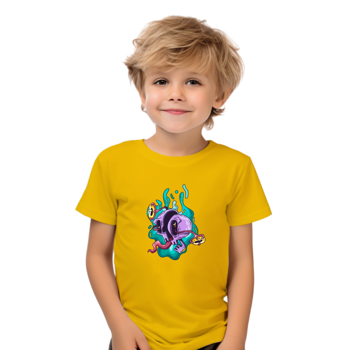 Εικόνα της Παιδικό t-shirt με τύπωμα "Skeleton's Head"