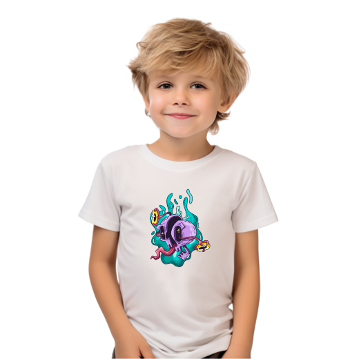 Εικόνα της Παιδικό t-shirt με τύπωμα "Skeleton's Head"