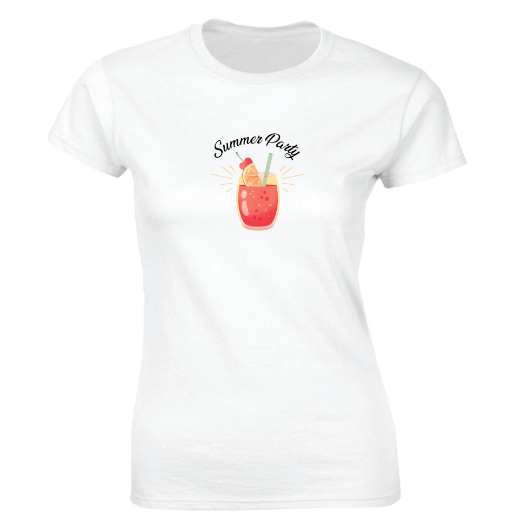Εικόνα της Γυναικείο T-shirt με τύπωμα  "Summer Party"  
