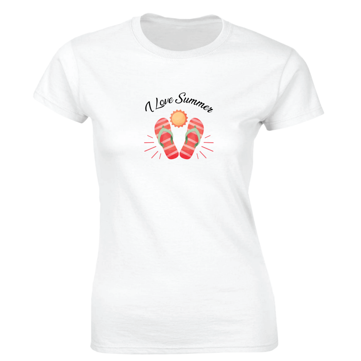 Εικόνα της Γυναικείο T-shirt με τύπωμα  "I love summer"  