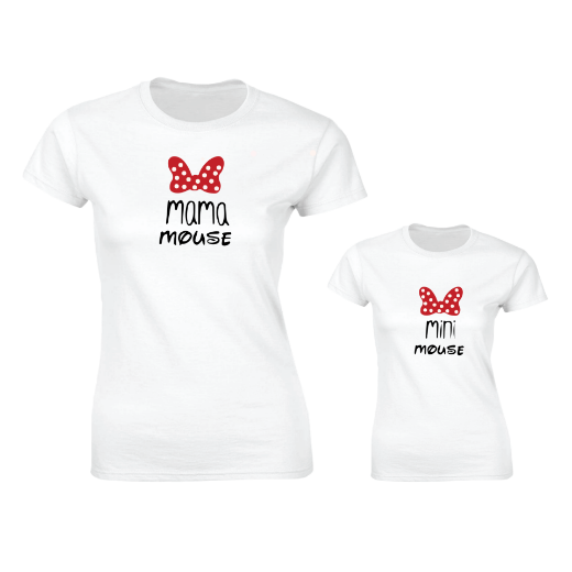 Εικόνα της Γυναικείο T-shirt με τύπωμα "Mama & Mini Mouse"