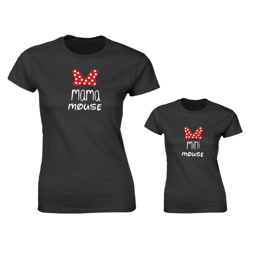 Εικόνα της Γυναικείο T-shirt με τύπωμα "Mama & Mini Mouse"