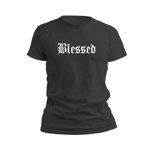 Εικόνα της Αντρικό T-shirt με τύπωμα "Blessed" 