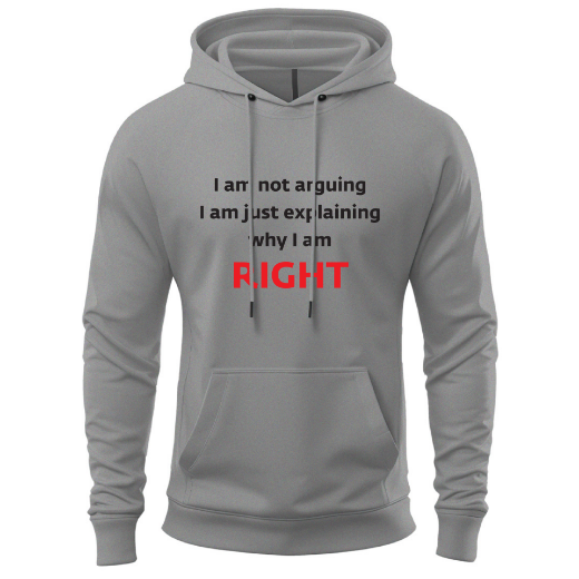 Εικόνα της Φούτερ με τύπωμα "I'm right" 