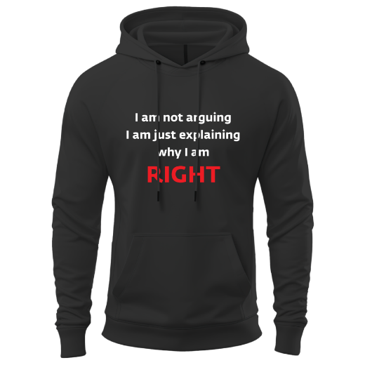 Εικόνα της Φούτερ με τύπωμα "I'm right" 