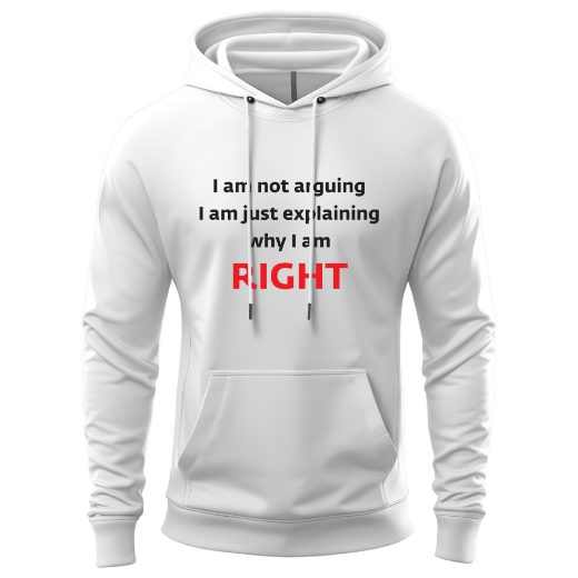 Εικόνα της Φούτερ με τύπωμα "I'm right" 