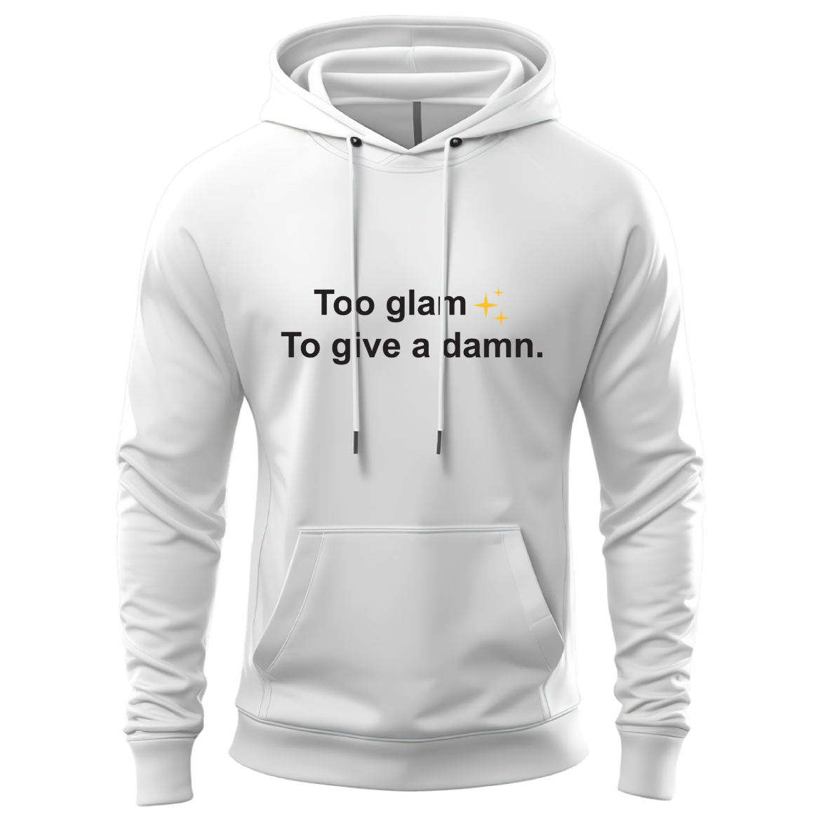 Εικόνα της Φούτερ με τύπωμα  "Too glam to give a damn"   