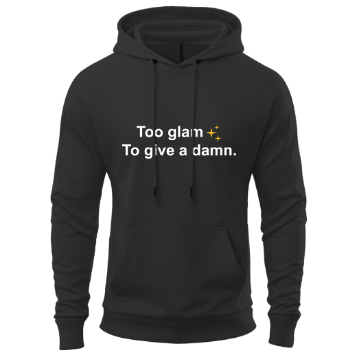 Εικόνα της Φούτερ με τύπωμα  "Too glam to give a damn"   